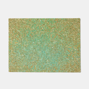 Gold Glitter Modern Trendy Glam Personalized Doormat