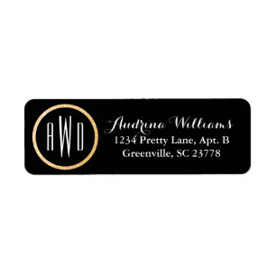 Gold Glitter Monogrammed Black