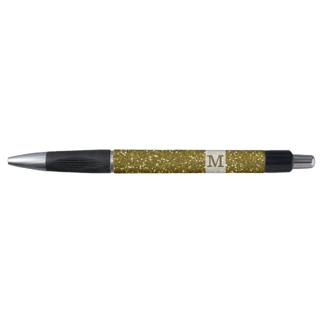 Gold Glitter Monogrammed Pen (Front)