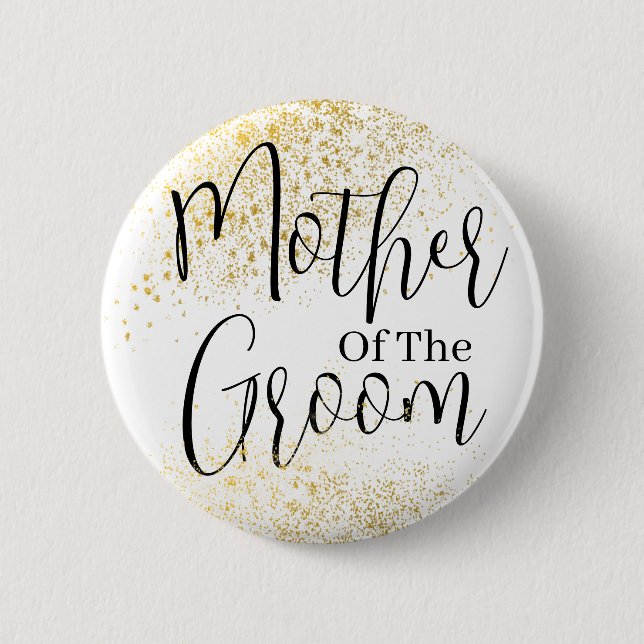 Gold Glitter Mother of groom wedding  2 Inch Round Button (Front)