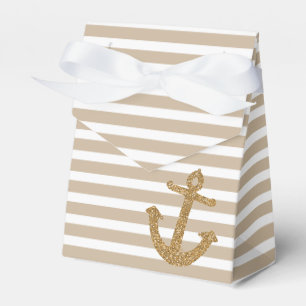 Gold Glitter Nautical Anchor Favor Box