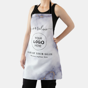 Gold glitter on Marble hair salon apron