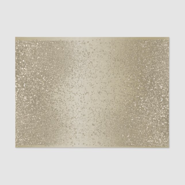 Gold Glitter on Ombre Gold Background Tissue Paper (Front)