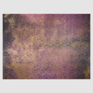 Gold Glitter on Purple Distressed Decoupage Tissue Paper