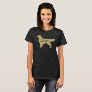 Gold Glitter Owned by a Golden Retriever Humor T-Shirt