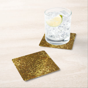 Gold Glitter Paper Coaster