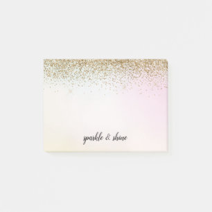 Gold Glitter Pastel Tie Dye Ombre Sparkle Post-it Notes