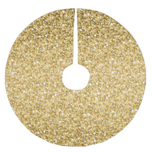 Gold Glitter Pattern Brushed Polyester Tree Skirt