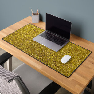 Gold Glitter Pattern Desk Mat