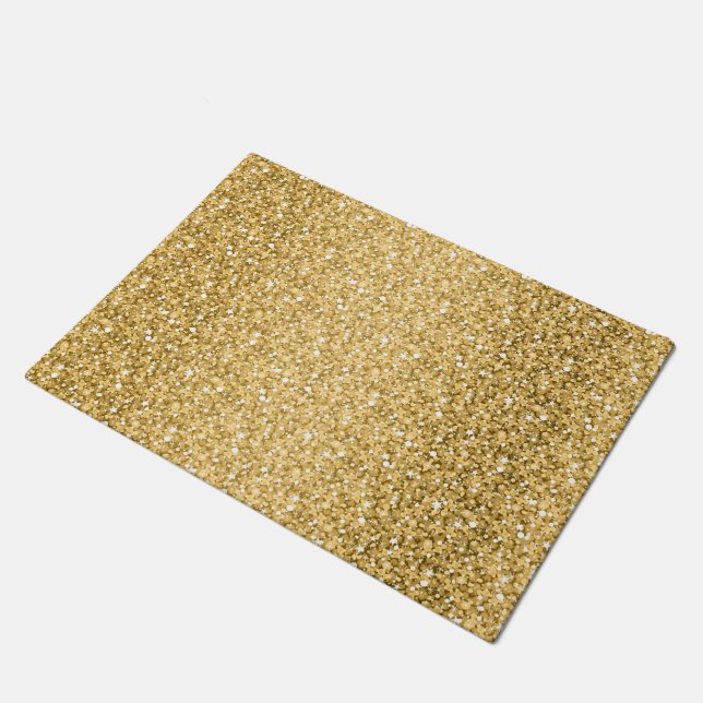 Gold Glitter Pattern Doormat (Angled)