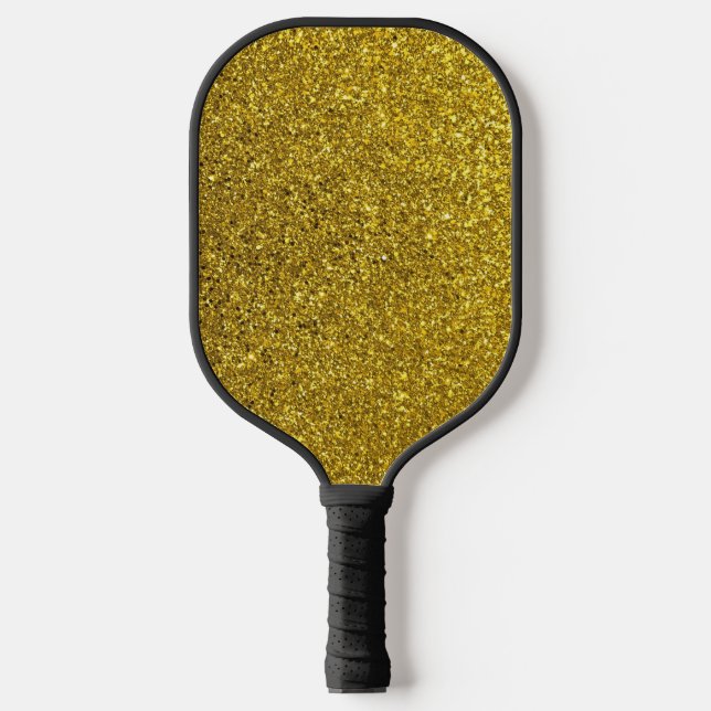 Gold Glitter Pattern Pickleball Paddle (Front)