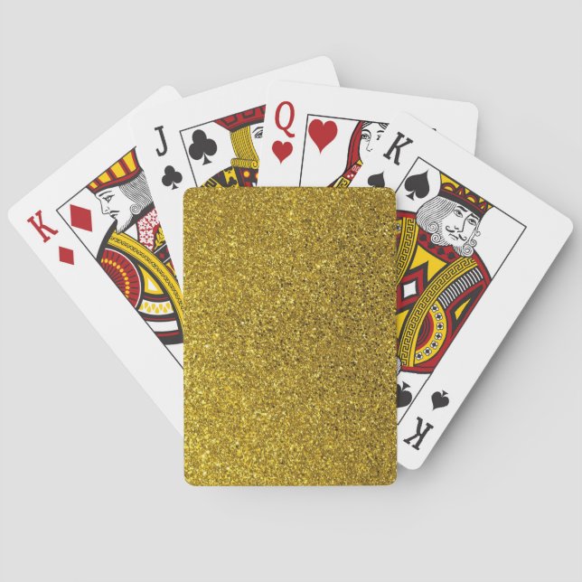 Gold Glitter Pattern Playing Cards (Back)