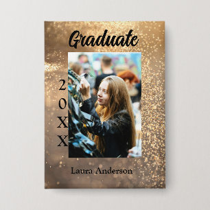 Gold glitter photo graduation add name class text