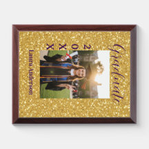 Gold glitter photo graduation add name class text