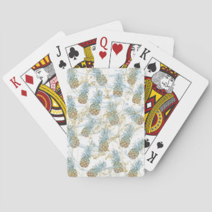 Gold Glitter Pineapples Tropical Summer Chic Playing Cards