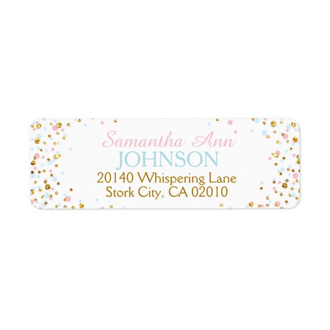 Gold Glitter Pink Blue Twins Sprinkles (Front)