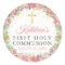 Gold Glitter Pink Floral First Holy Communion
