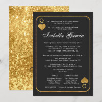 Gold Glitter Playing Card | Las Vegas Quinceañera