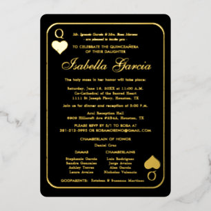 Gold Glitter Playing Card   Las Vegas Quinceañera