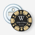 Gold Glitter Poker Chip Casino Wedding Party Favor