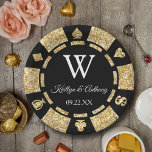 Gold Glitter Poker Chip Casino Wedding Party Paper Plate<br><div class="desc">Celebrate in style with these trendy poker chip paper plates. The design is easy to personalize with your own wording and your family and friends will be thrilled when they see these fabulous party plates.</div>