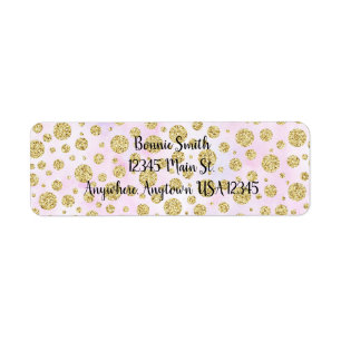 Gold Glitter Polka Dots Label