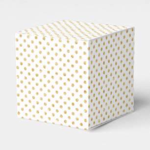 Gold Glitter Polka Dots Pattern Favor Box