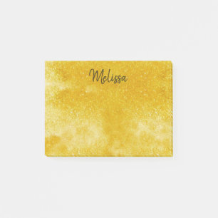 Gold glitter post-it notes