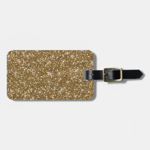 Gold Glitter Printed Luggage Tag