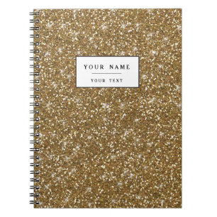 Gold Glitter Printed Notebook