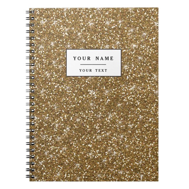 Gold Glitter Printed Notebook (Front)