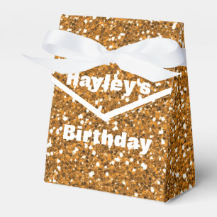 Gold Glitter Printed Party Favour Box Any Occasion