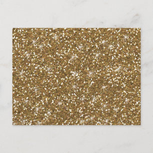 Gold Glitter Printed Postcard