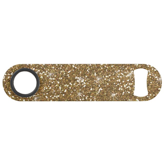 Gold Glitter Printed Speed Bottle Opener (Front (Horizontal))