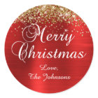 Gold Glitter Red Foil Merry Christmas