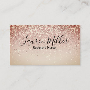 Gold Glitter Registered Nurse Business Card