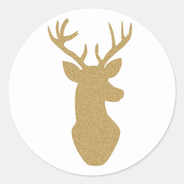 Gold glitter reindeer stickers (Front)