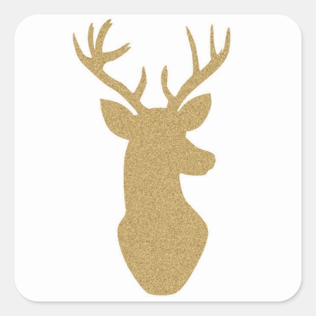 Gold glitter reindeer stickers (Front)