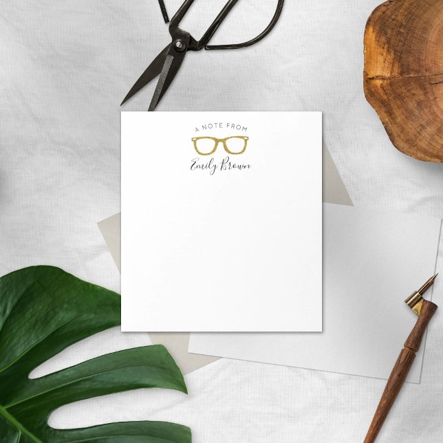 Gold Glitter Retro Glasses Note Pad (Creator Uploaded)
