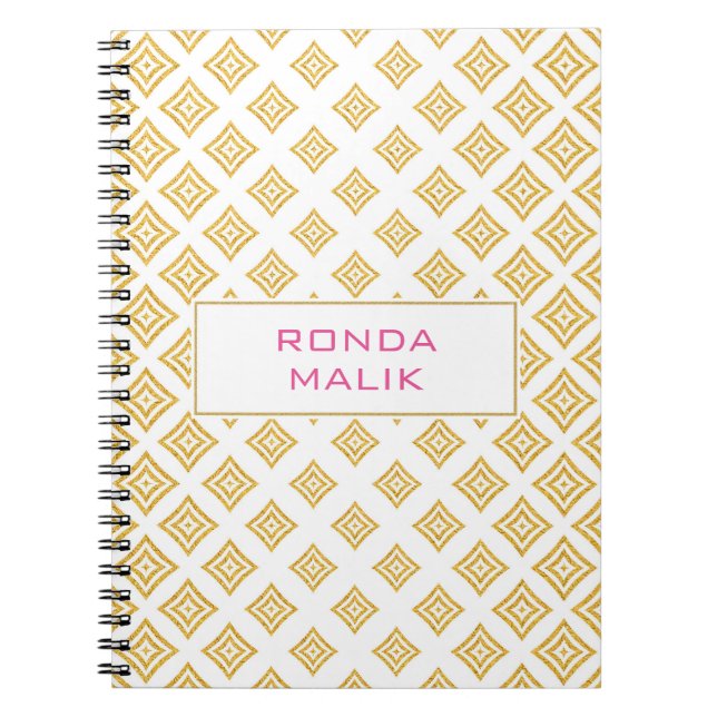 Gold Glitter Rhomboid Notebook (Front)