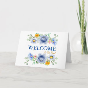 Gold Glitter Ribbon with White Border  Welcome Car Card