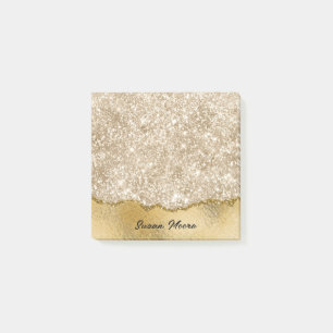 Gold Glitter Ripped Foil Paper Personalized Post-it Notes
