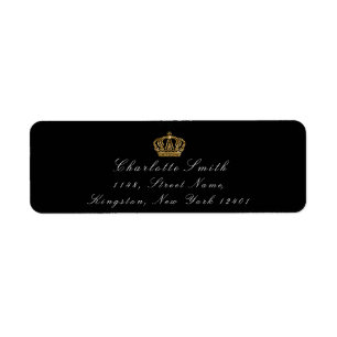 Gold Glitter RSVP Crown Princess Bridal Black