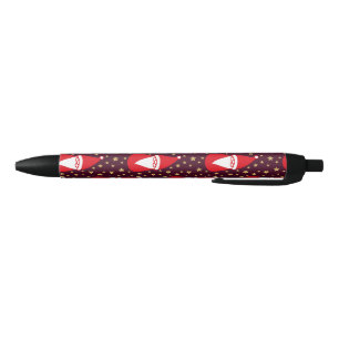 Gold Glitter Santa Starry Night Black Ink Pen