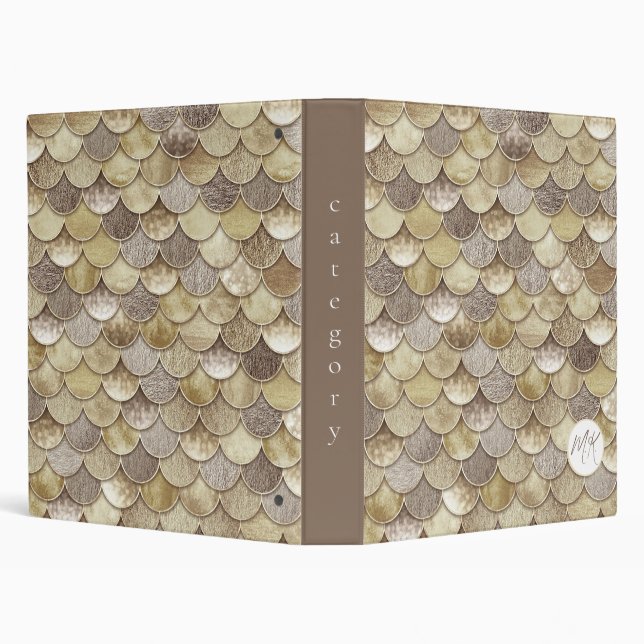 Gold Glitter Scales Mermaid  Binder (Background)
