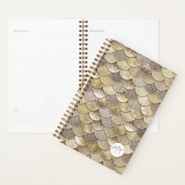 Gold Glitter Scales Mermaid Yearly Planner (Display)