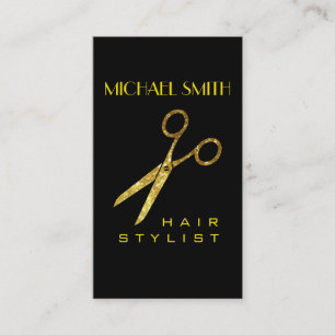 Gold Glitter Scissors Hair Stylist Appointment