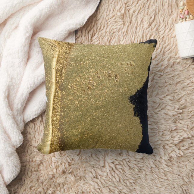 Gold glitter shade abstract  throw pillow (Blanket)