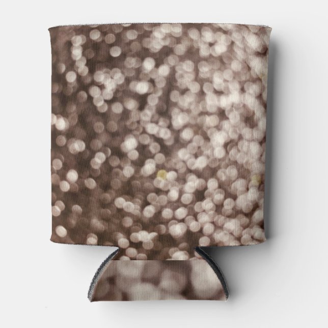 Gold Glitter: Shimmering Texture Background Can Cooler (Front)