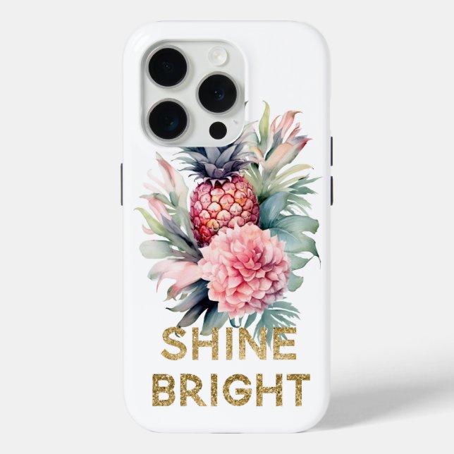 Gold Glitter Shine Pineapple Case-Mate iPhone Case (Back)